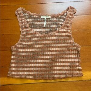 Urban Outfitters Rust and White Striped Tank Top